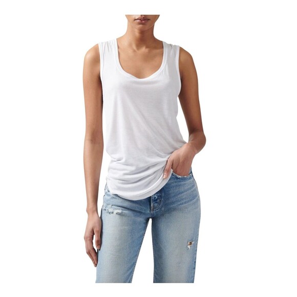 ATM Sweetheart Tank White Lightweight Top Small Elevated Basic Comfy Capsule - Picture 1 of 7